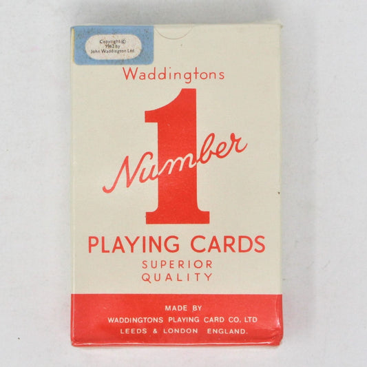 Playing Cards, Waddingtons Number 1 Red, Unopened, Vintage England 1962
