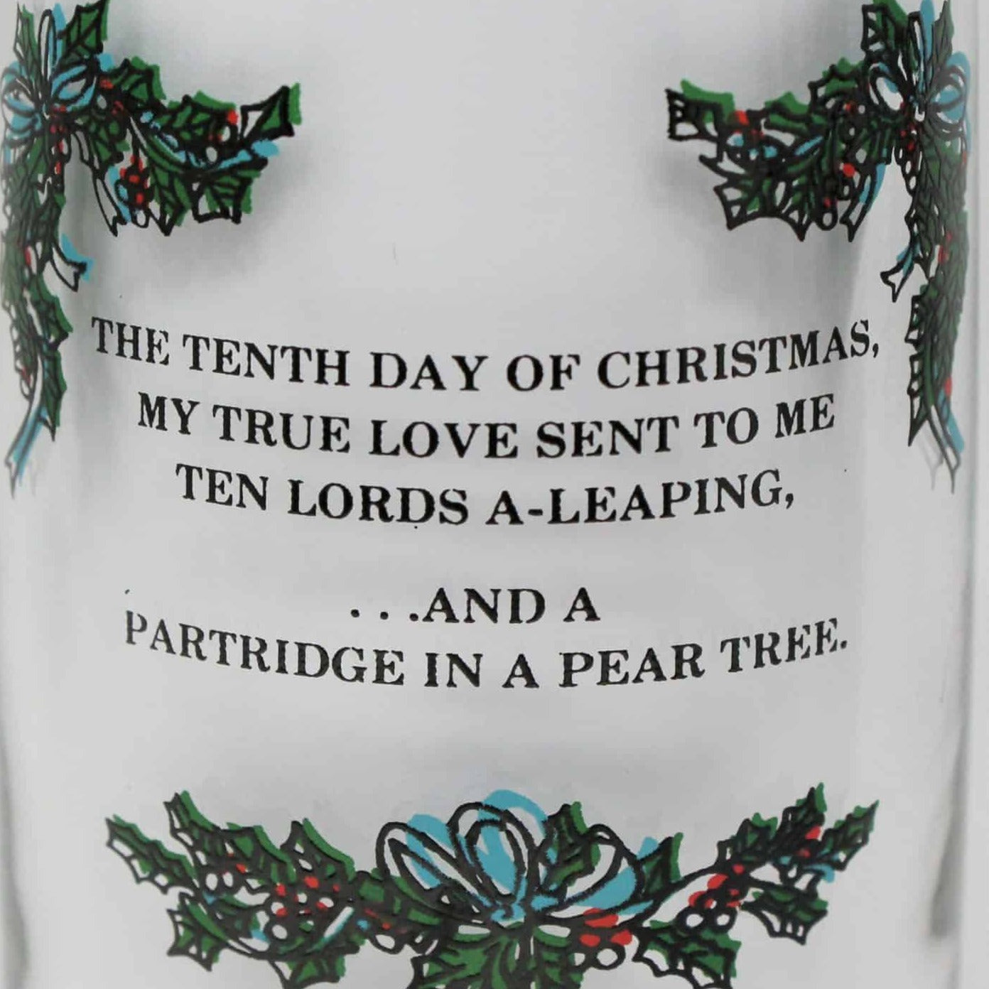 Glass Tumbler, Anchor Hocking 12 Days of Christmas, 10 Lords A Leaping, Vintage