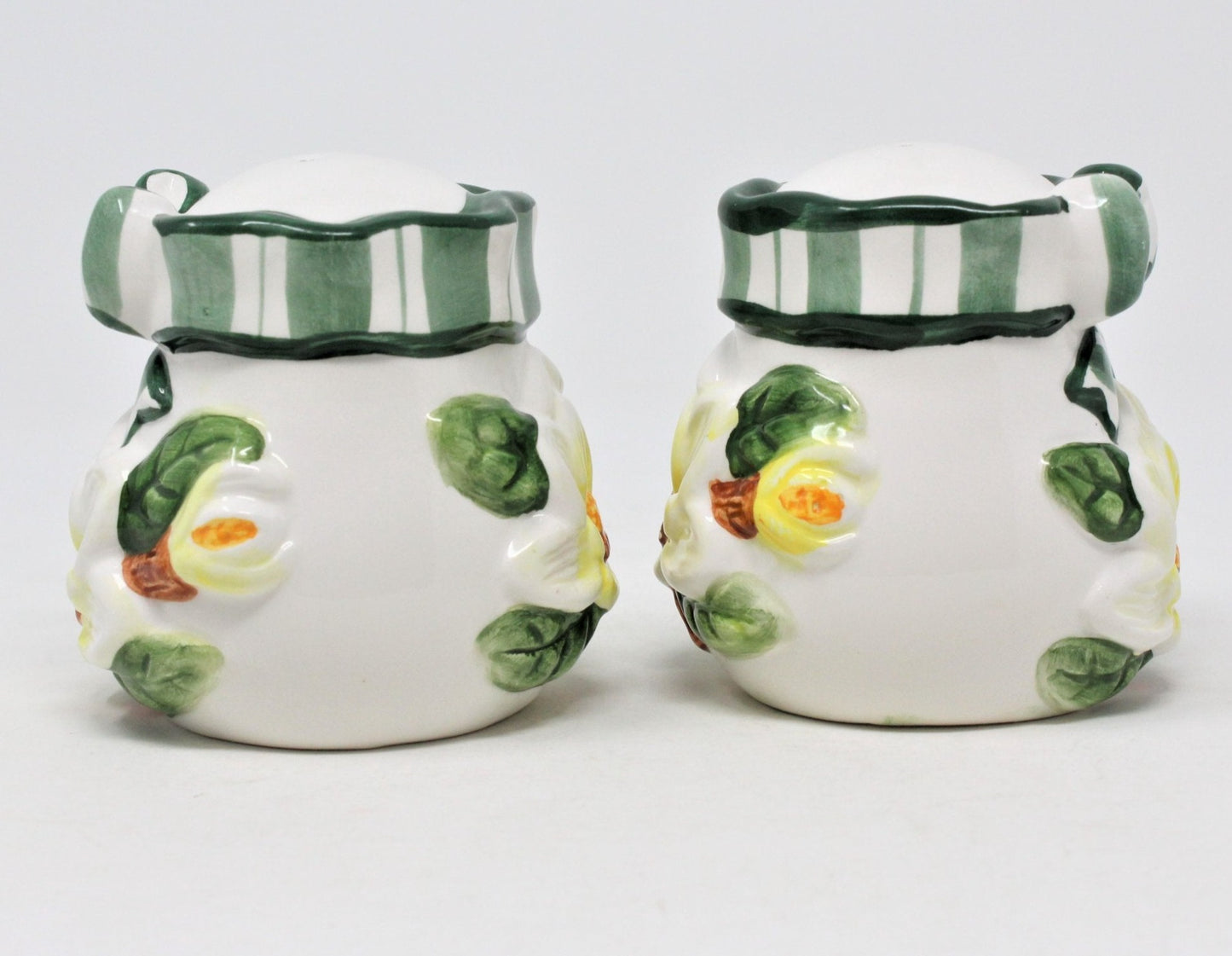 Salt and Pepper Shakers, Young's China, Magnolia and Bows, Ceramic 1996, SOLD