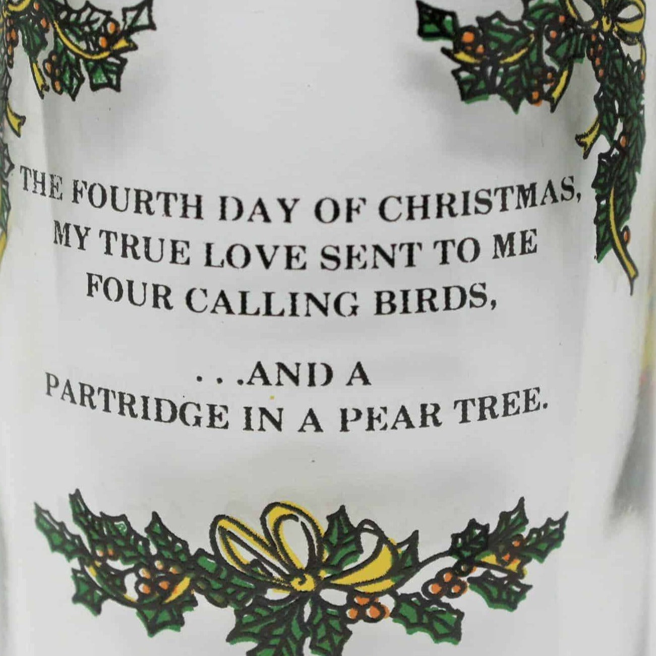 Glass Tumbler, Anchor Hocking 12 Days of Christmas, 4 Calling Birds, Vintage