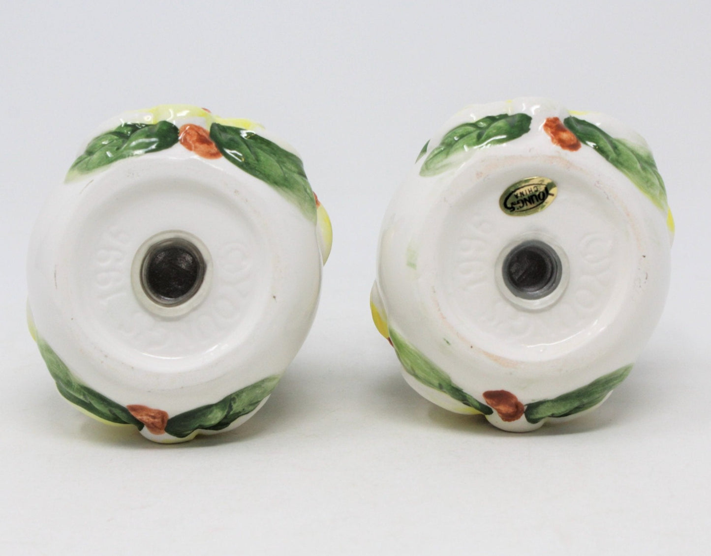 Salt and Pepper Shakers, Young's China, Magnolia and Bows, Ceramic 1996, SOLD