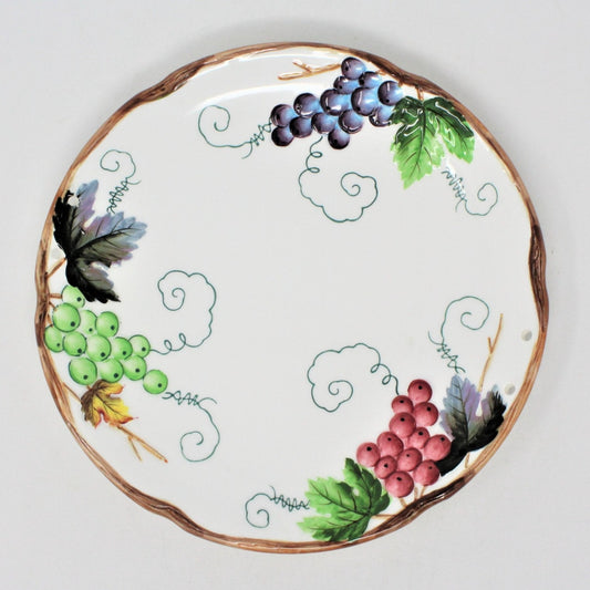 Decorative Plate, ESD, Grapes and Leaves, Hand Painted Vintage Japan RARE