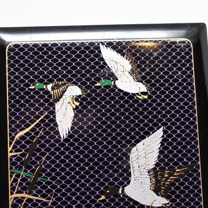 Book, Address & Telephones, Mallard Ducks Lacquerware, Blank, Vintage