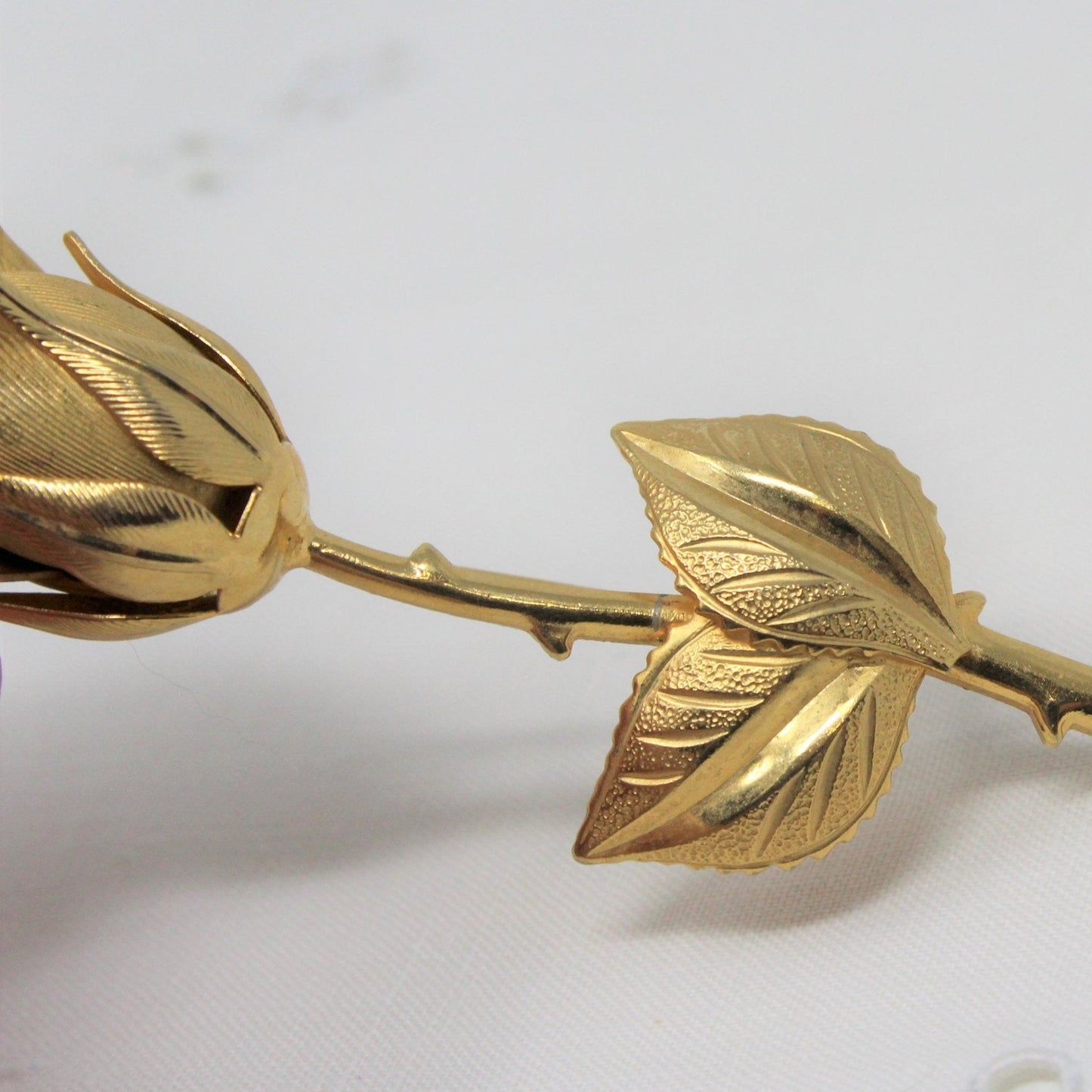 Brooch / Pin, Rose Bud, Gold Tone, Vintage