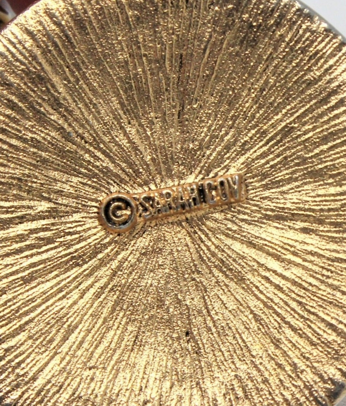 Pendant Necklace, Sarah Coventry, Safari / Aztec Medallion, Cabochon,  29", Vintage