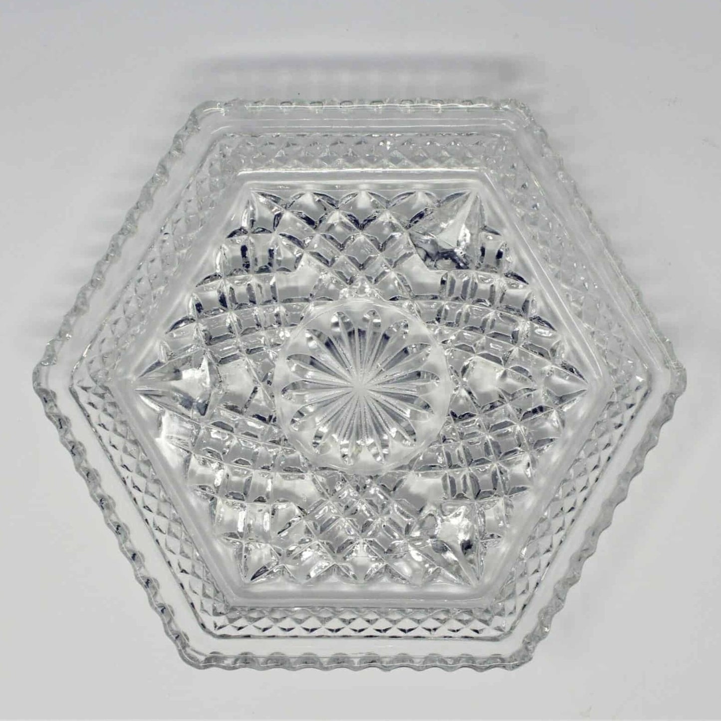 Bon Bon / Candy Dish, Anchor Hocking, Wexford, Hexagonal Dish, Footed, Vintage