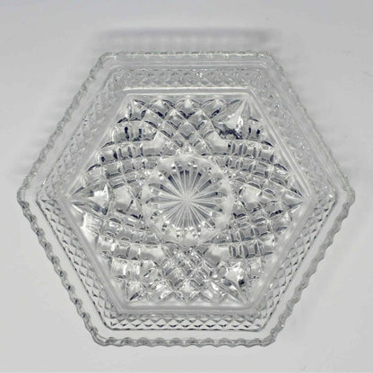 Bon Bon / Candy Dish, Anchor Hocking, Wexford, Hexagonal Dish, Footed, Vintage