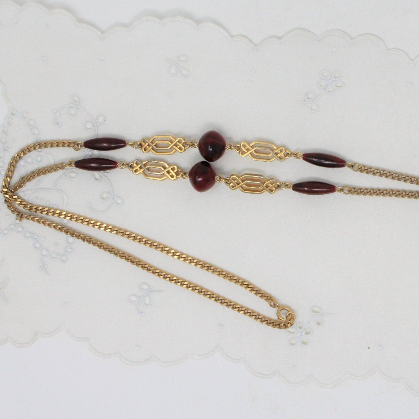 Pendant Necklace, Sarah Coventry, Safari / Aztec Medallion, Cabochon,  29", Vintage