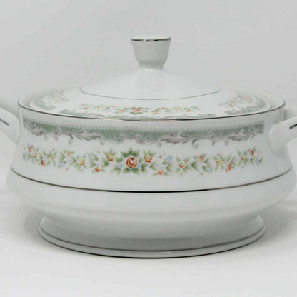 Covered Vegetable Bowl, Roseville Fine China 4135, Vintage, Japan