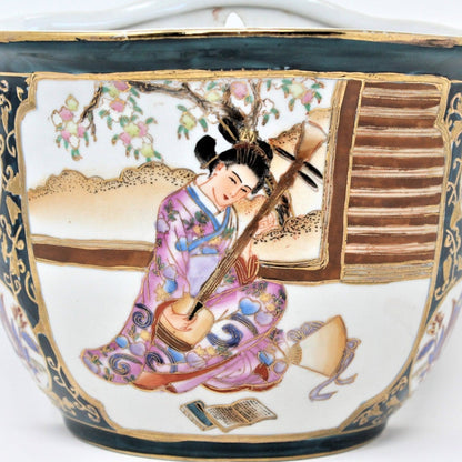 Planter / Wall Pocket Vase, Geisha, Moriage, Vintage