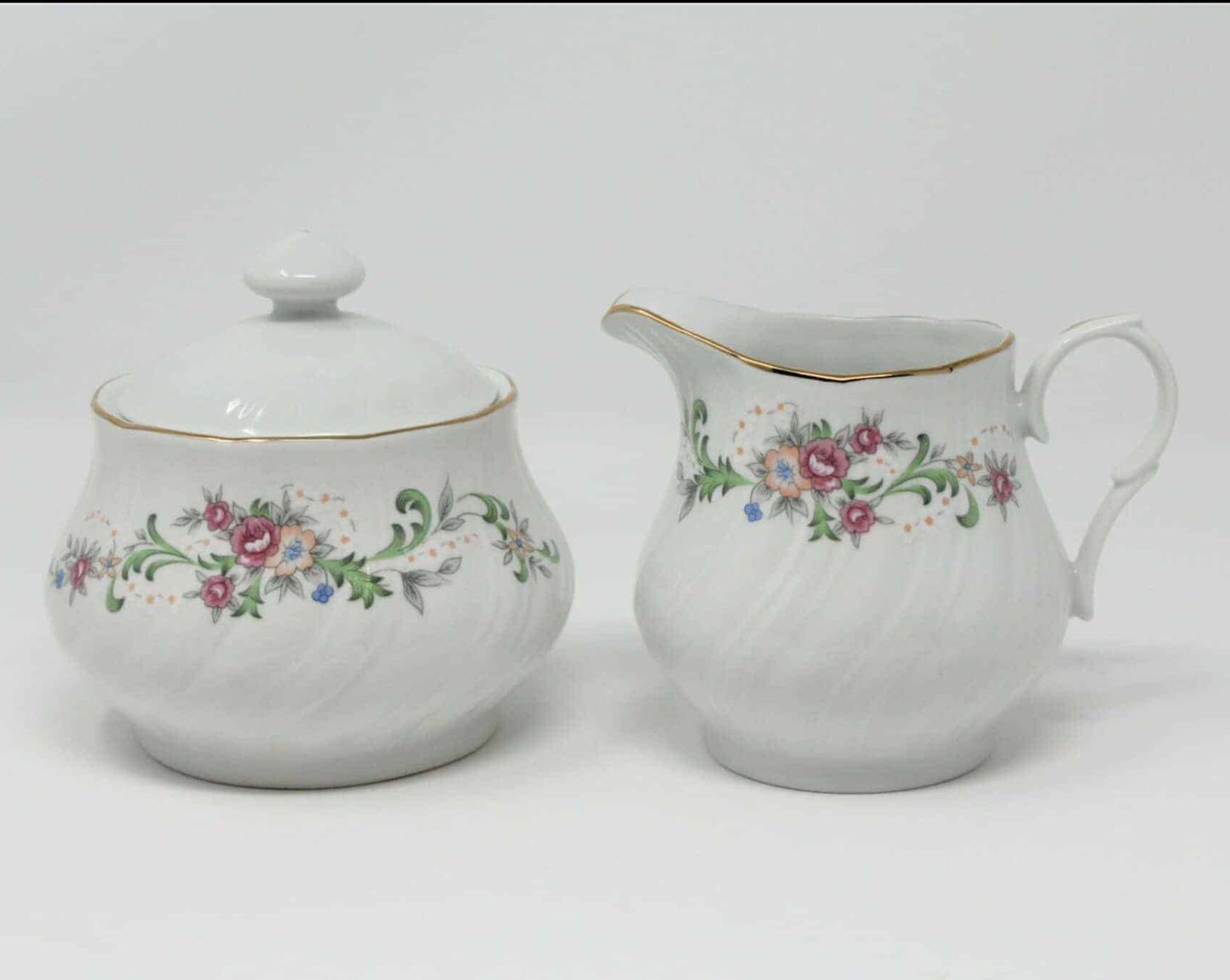 Creamer & Sugar with Lid, Lynn's China, Clarabelle, Vintage