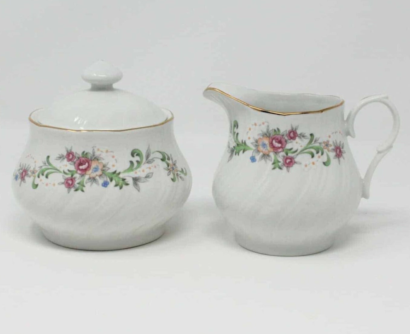 Creamer & Sugar with Lid, Lynn's China, Clarabelle, Vintage