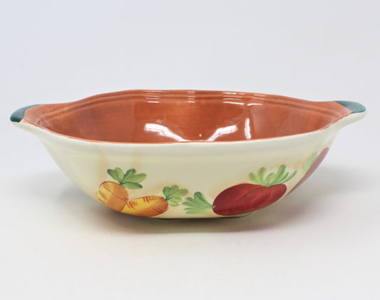 Strainer, Hand Painted Vegetables, Ceramic, Vintage