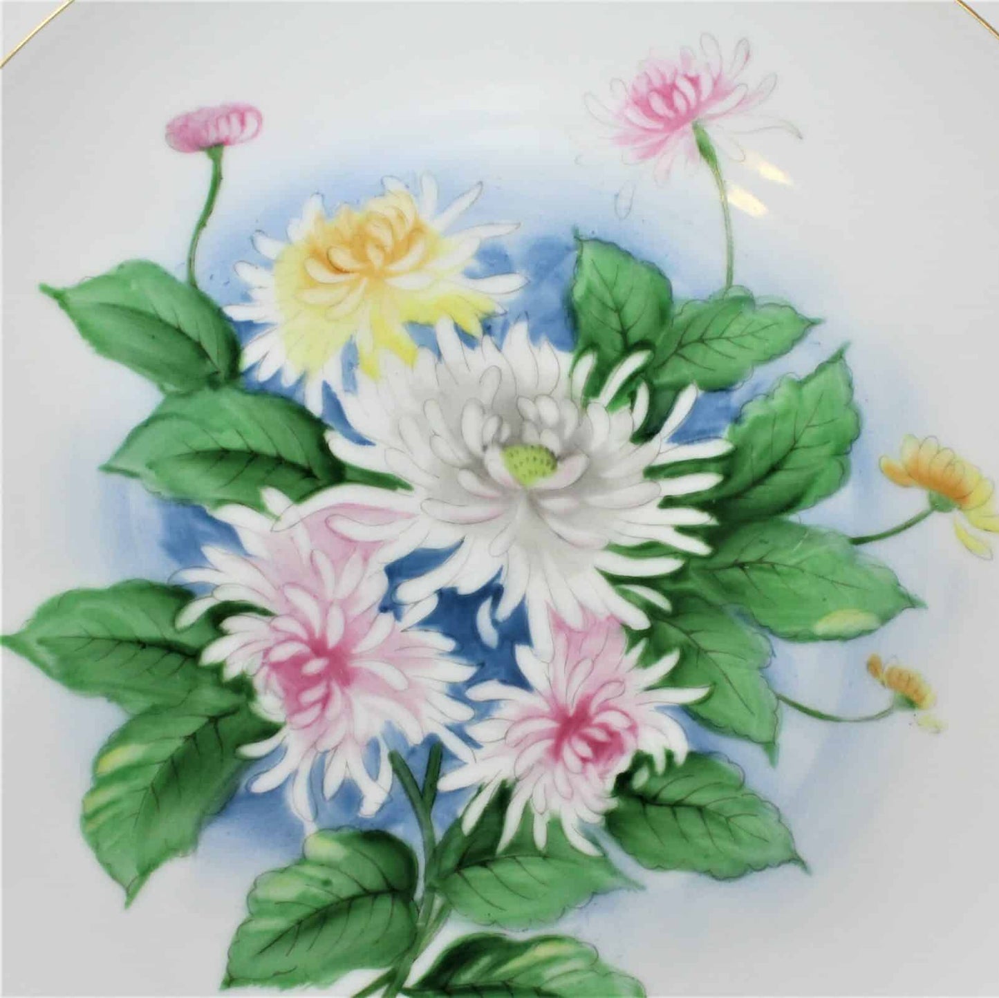 Decorative Plate, Hand Painted Signed, Spider Mums, Vintage Japan