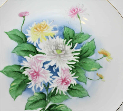 Decorative Plate, Hand Painted Signed, Spider Mums, Vintage Japan