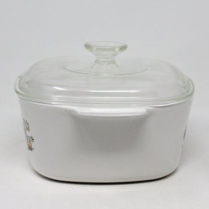 Casserole w/Lid, Corning, Spice of Life with Lid, 3 Qt, Vintage