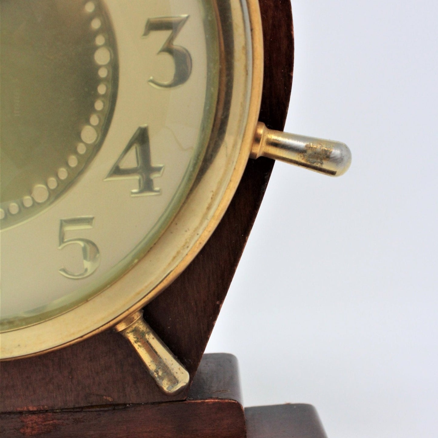 Clock, United Clock Co, Nautical Ship Wheel, Wood Case, Vintage