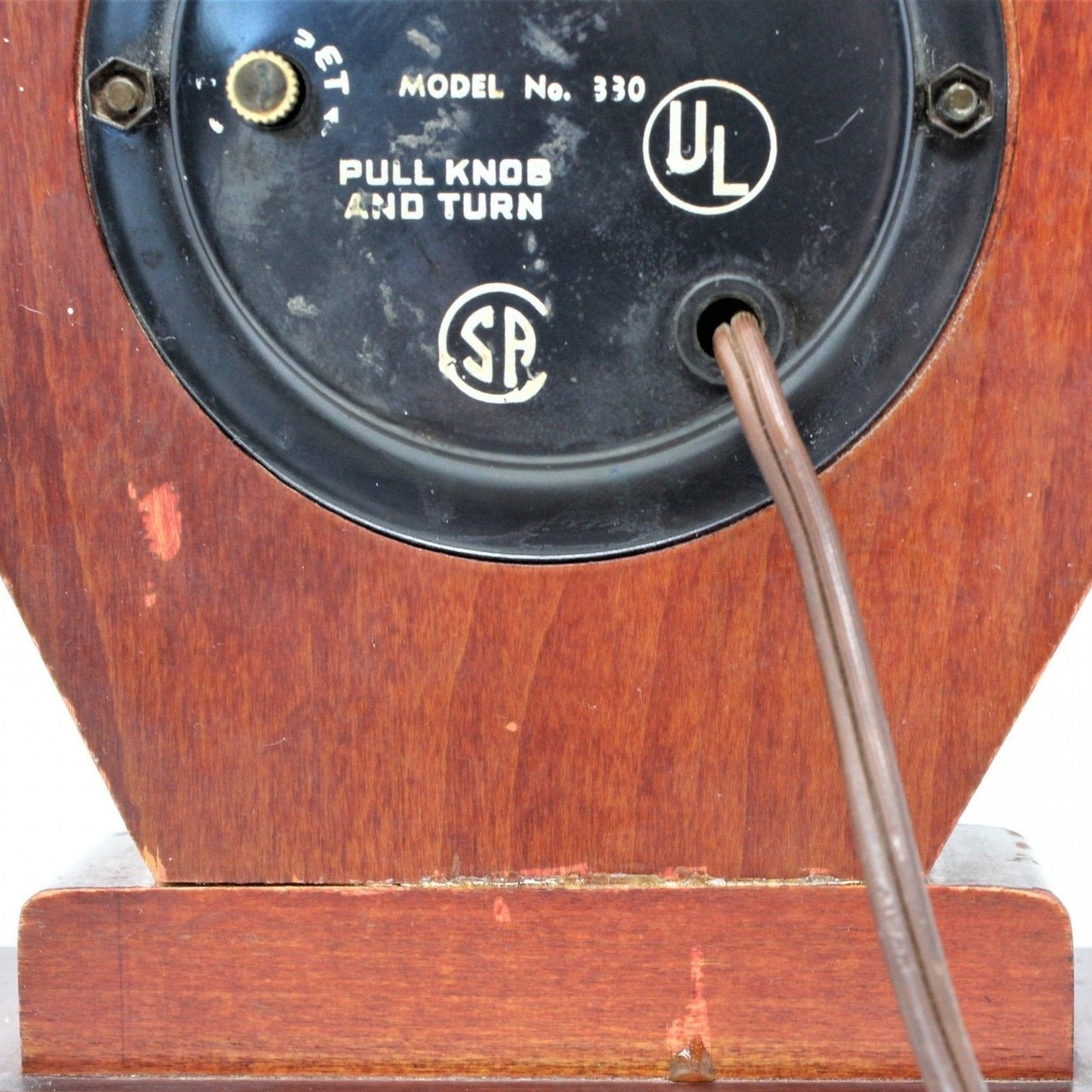 Clock, United Clock Co, Nautical Ship Wheel, Wood Case, Vintage