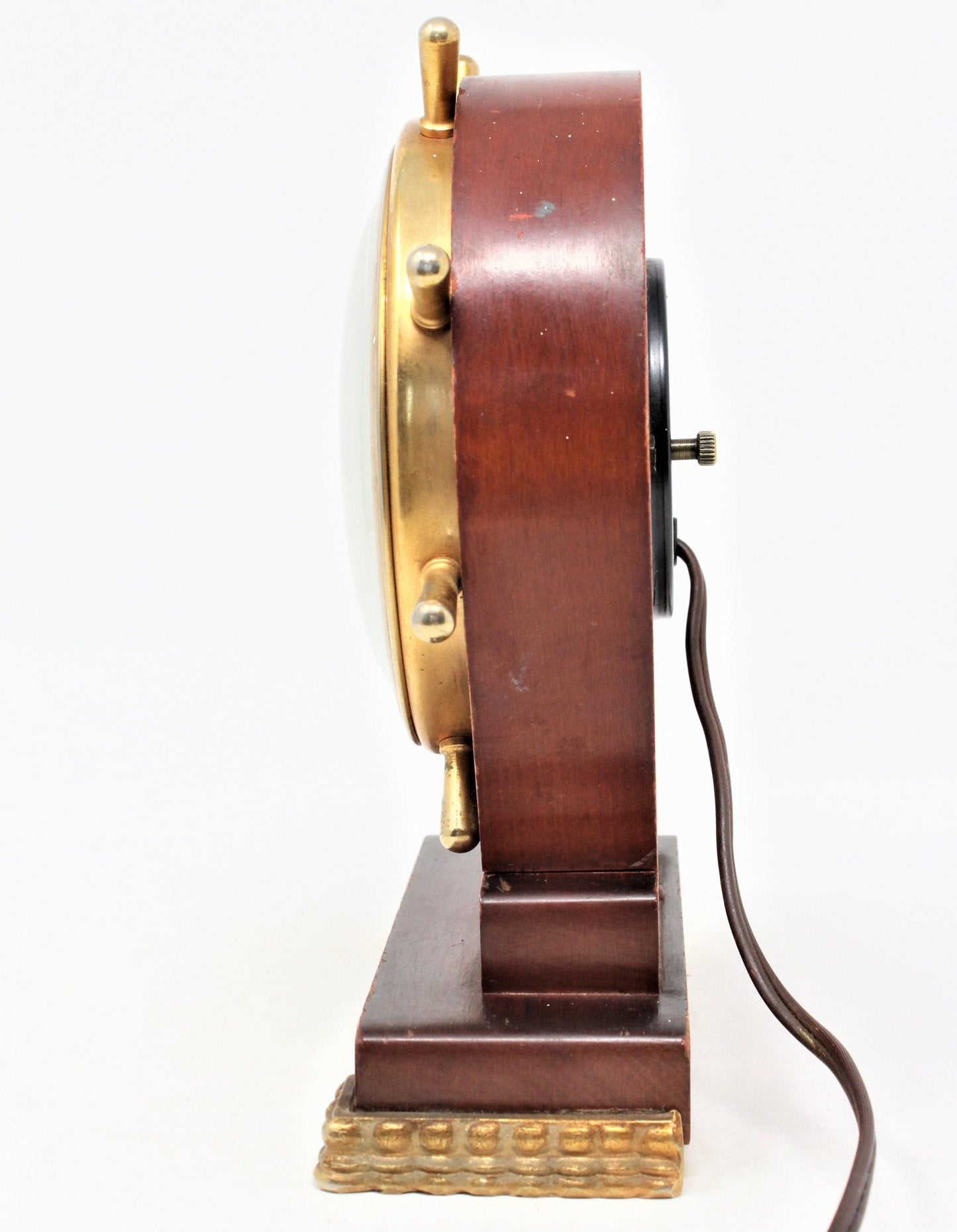 Wood cased Nautical ship wheel vintage clock