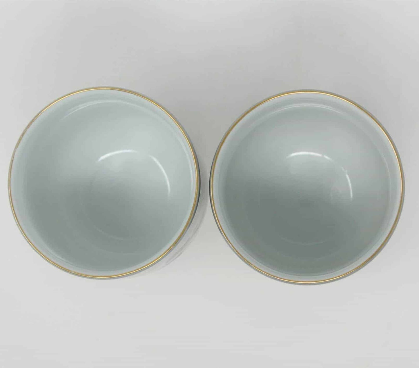 Teacup, Japanese, Yunomi Style, Lotus Flower, Japan, Set of 2, Vintage