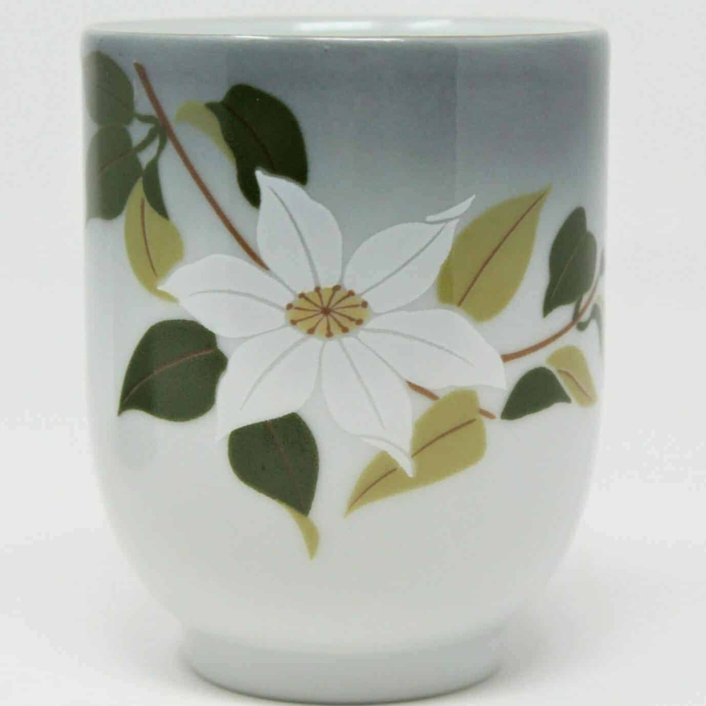 Teacup, Japanese, Yunomi Style, Lotus Flower, Japan, Set of 2, Vintage