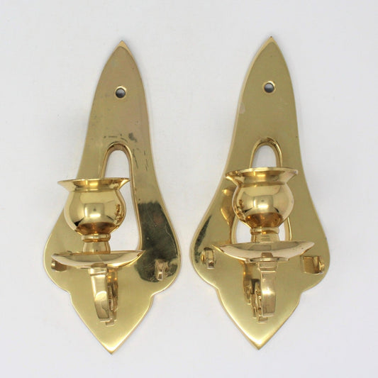 Candle Holders, Brass Sconces, Set of 2, Vintage, India