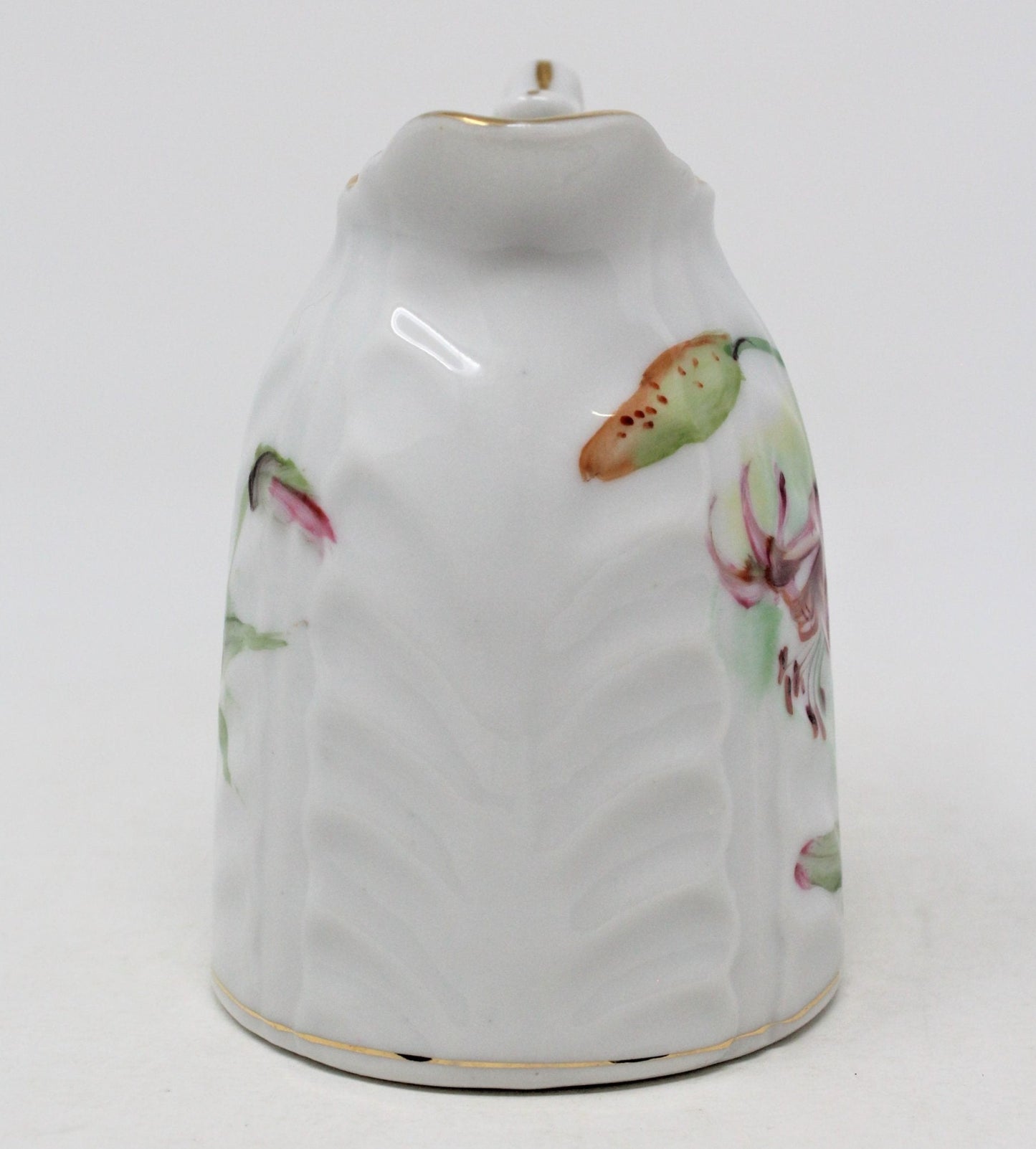 Creamer, Acme China Pink Lily Hand Painted, Embossed Porcelain, Japan Vintage