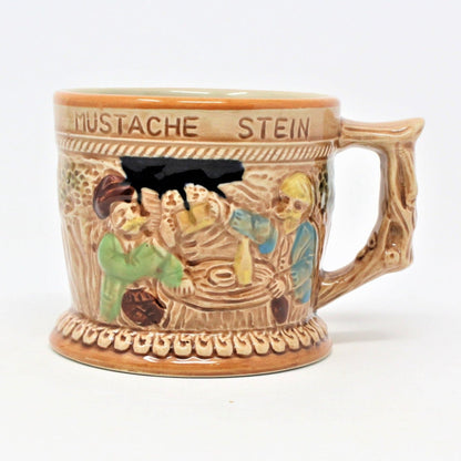 Beer Mustache Stein, German Style, Two Gentleman Drinking, Japan, Vintage