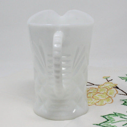 Creamer / Milk Pitcher, Anchor Hocking, Prescut Pineapple, Milk Glass, Vintage