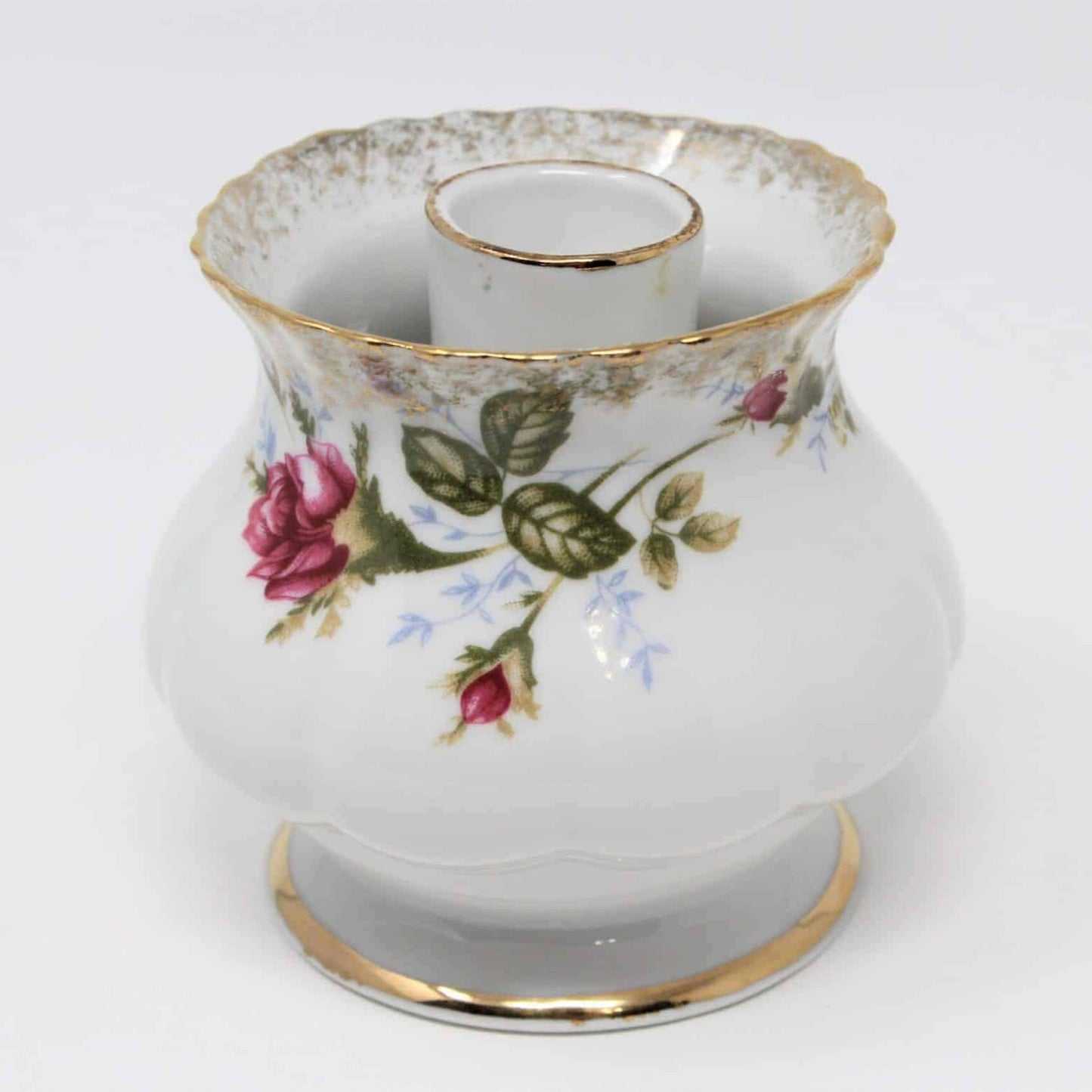 Candle Holder & Vase, Chodziez, Moss Rose, Vintage, Poland, Taper
