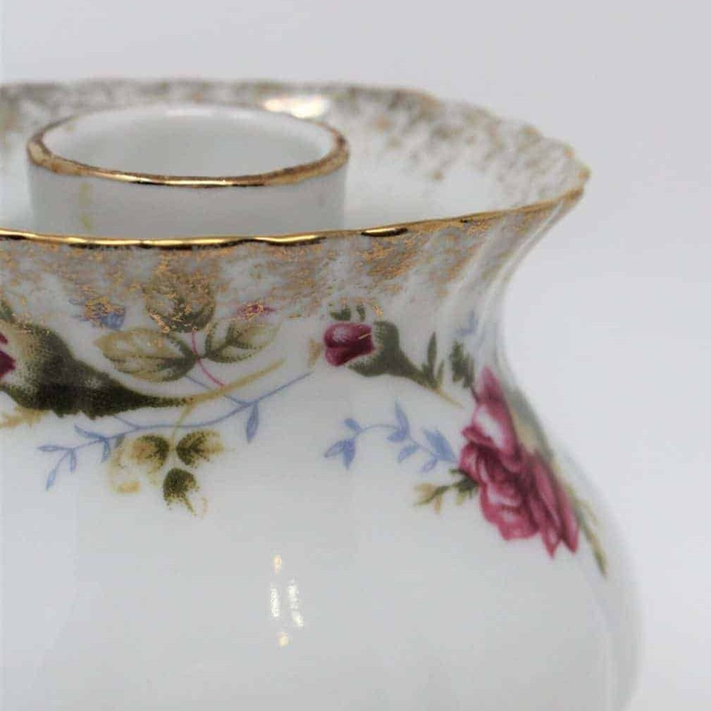 Candle Holder & Vase, Chodziez, Moss Rose, Vintage, Poland, Taper