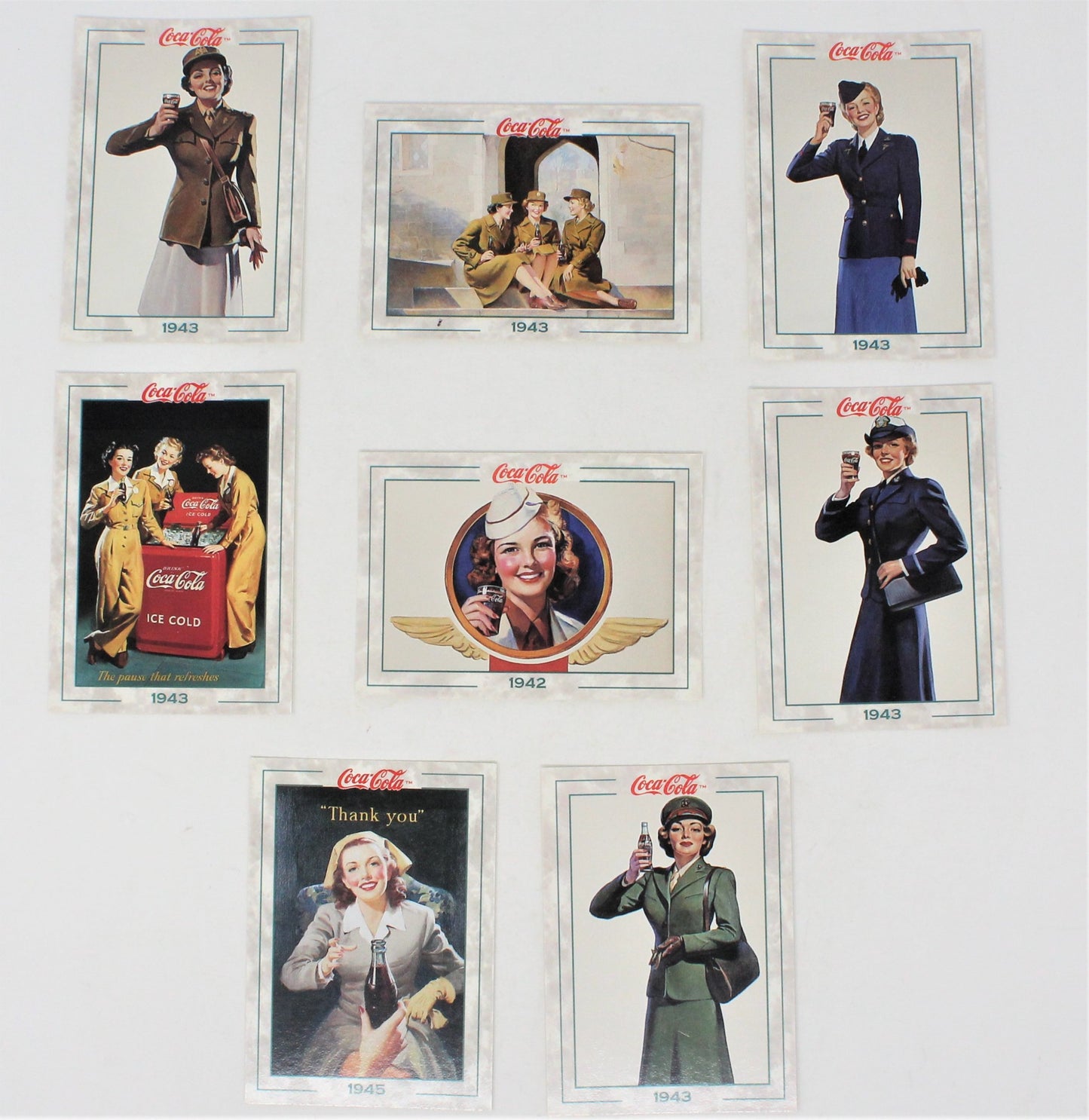 Coca Cola Collect A Card, Women in the Military Cards, Set of 8, 1994