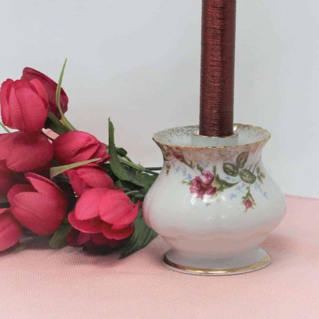 Candle Holder, Chodziez, Moss Rose, Taper, Vintage, Poland
