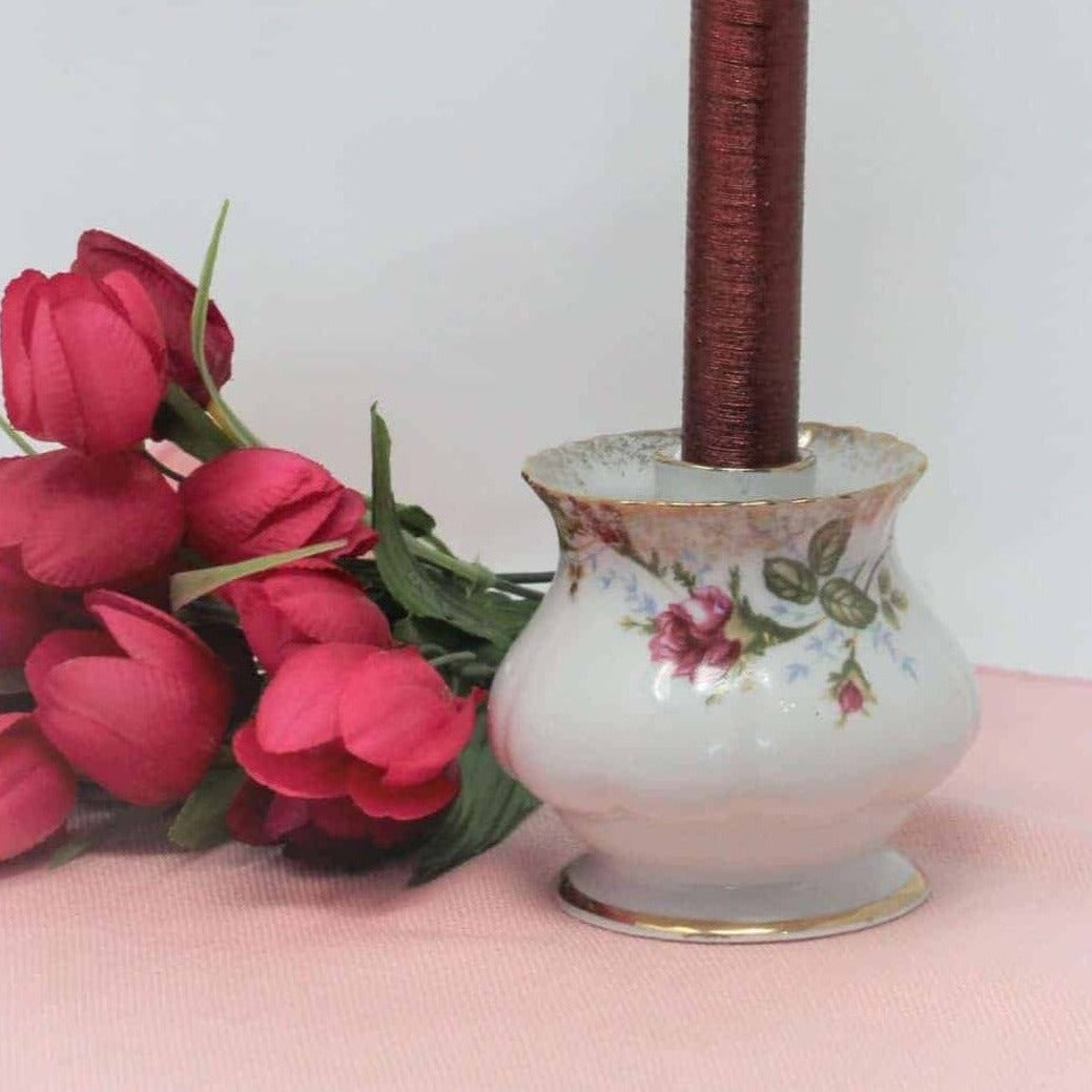 Candle Holder & Vase, Chodziez, Moss Rose, Vintage, Poland, Taper