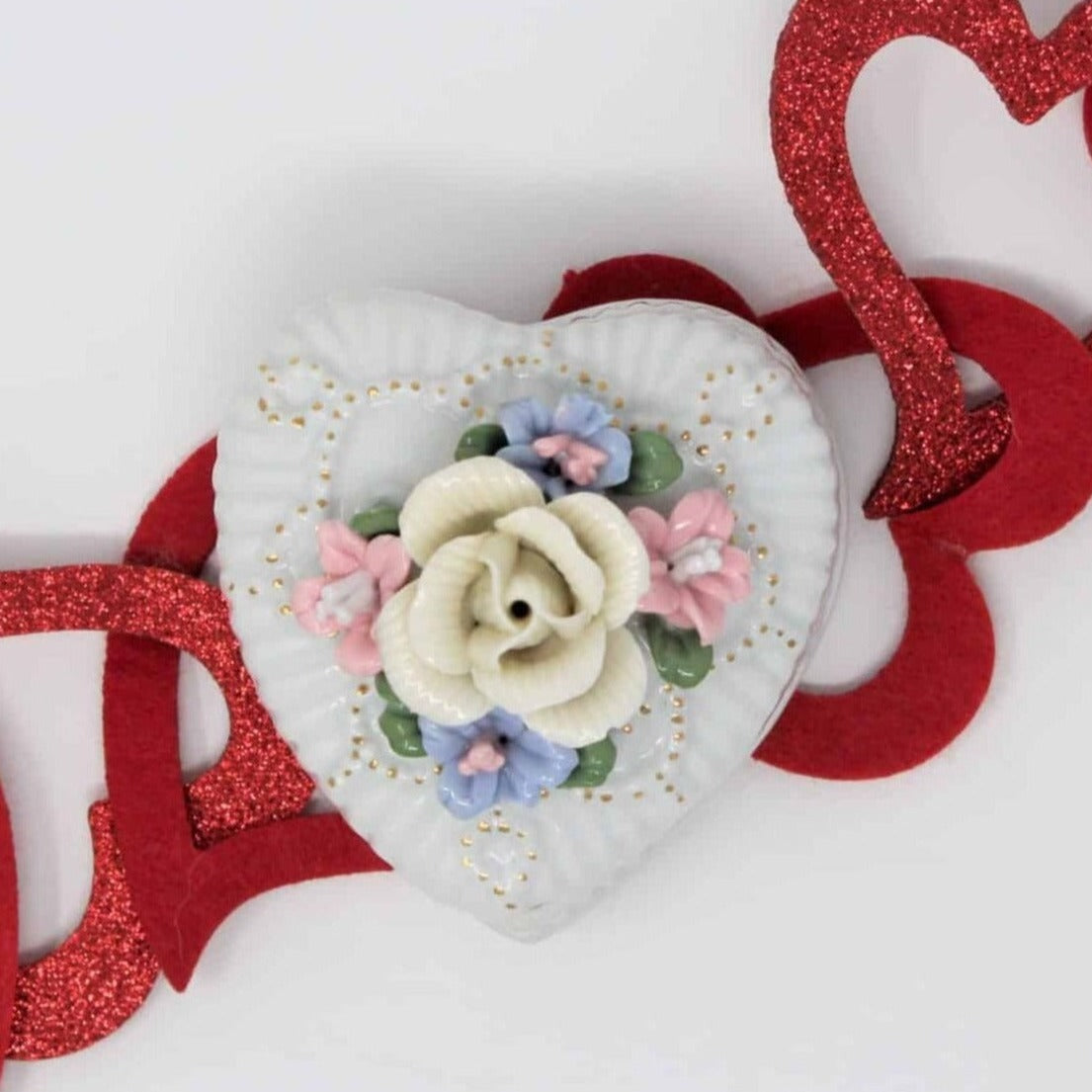 Heart Shaped porcelain trinket box