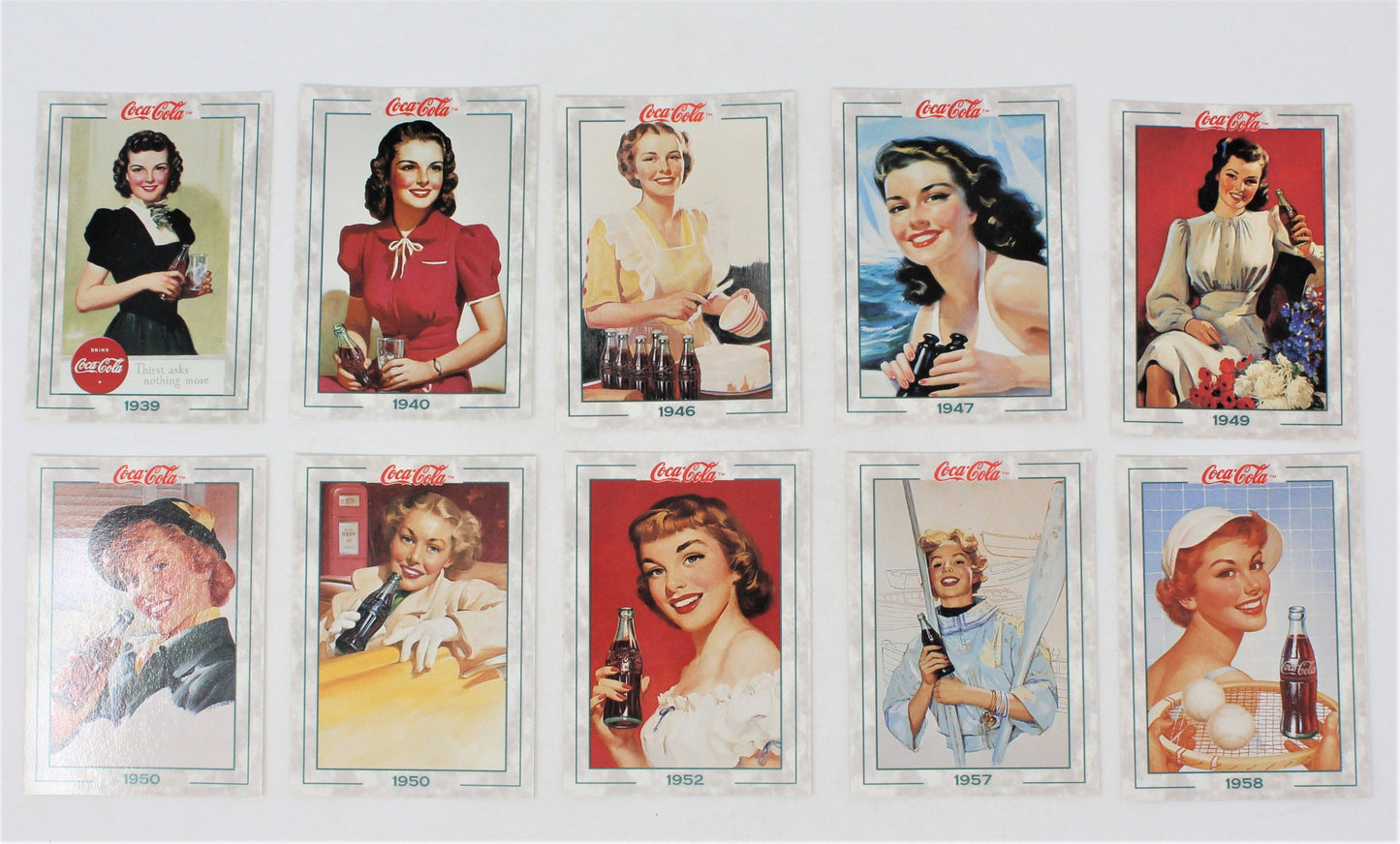 Coca Cola Collect A Card, Ladies of Coca Cola Cards, Set of 10, 1994