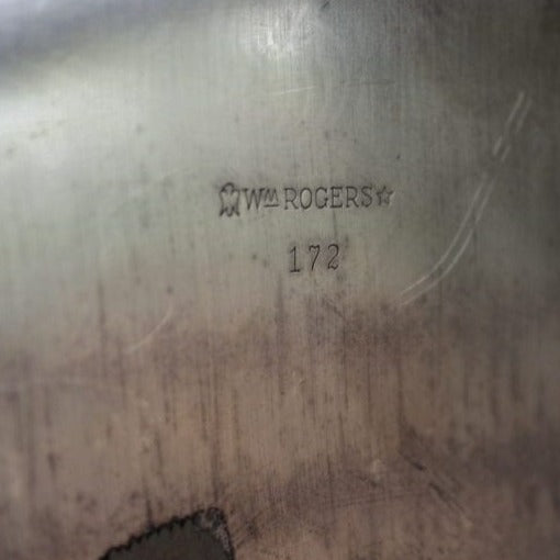 Tray, Wm Rogers, Silverplate, Spring Flower 172, Reticulated & Etched, 15" Round, Vintage