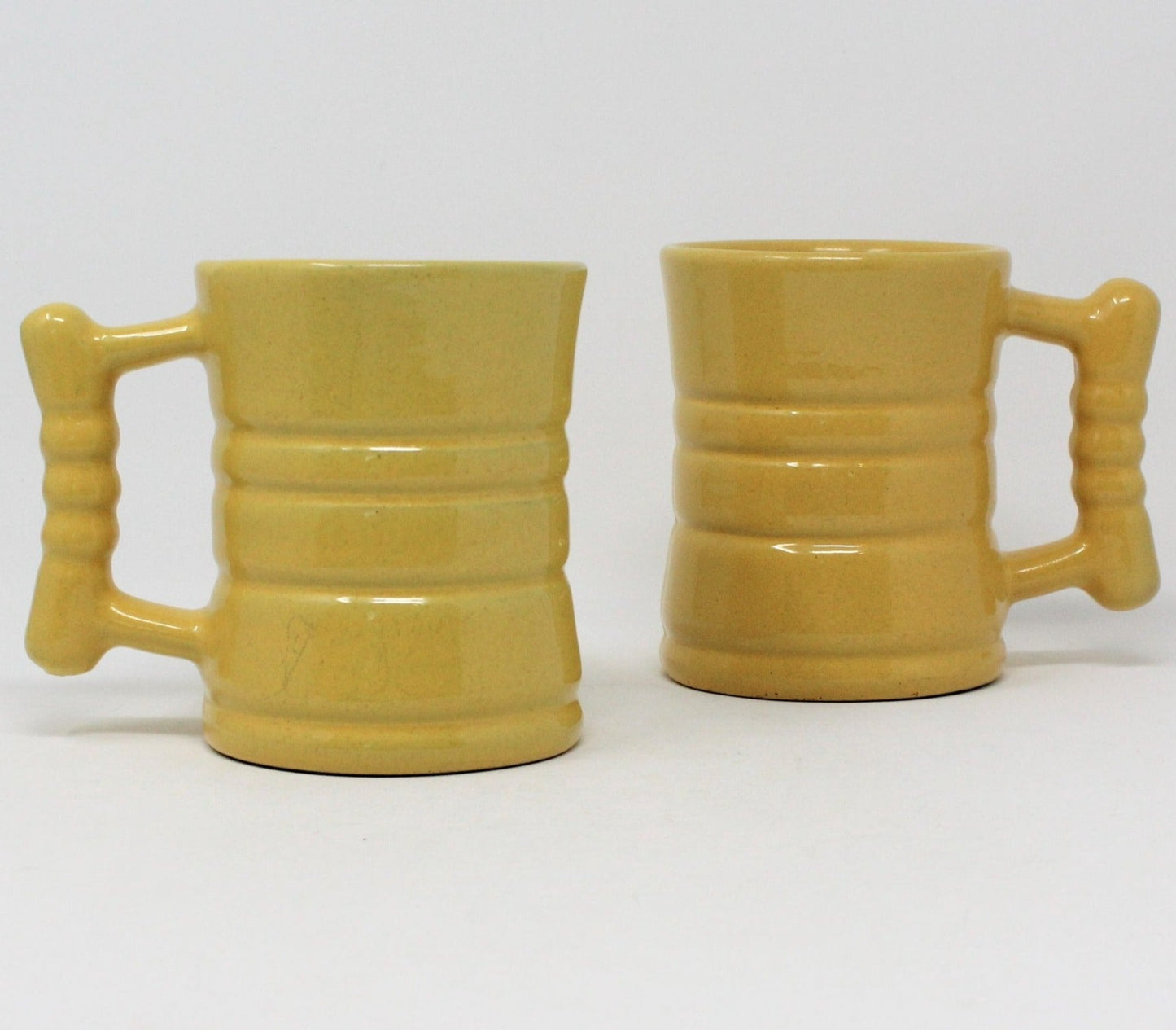 Mugs, Frankoma C3 Autumn Yellow, Red Sapulpa, Set of 2, Vintage
