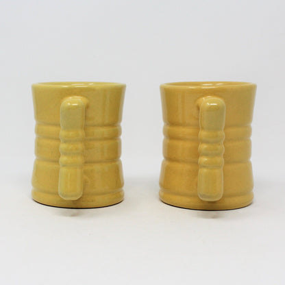 Mugs, Frankoma C3 Autumn Yellow, Red Sapulpa, Set of 2, Vintage