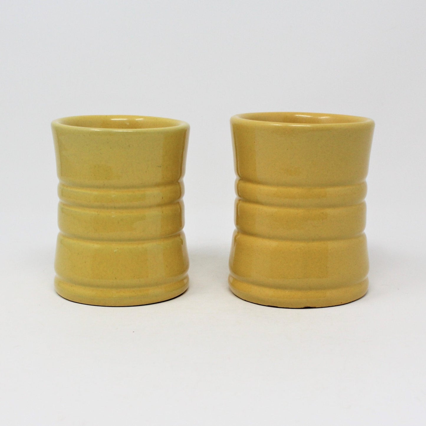 Mugs, Frankoma C3 Autumn Yellow, Red Sapulpa, Set of 2, Vintage