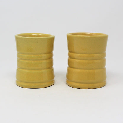 Mugs, Frankoma C3 Autumn Yellow, Red Sapulpa, Set of 2, Vintage