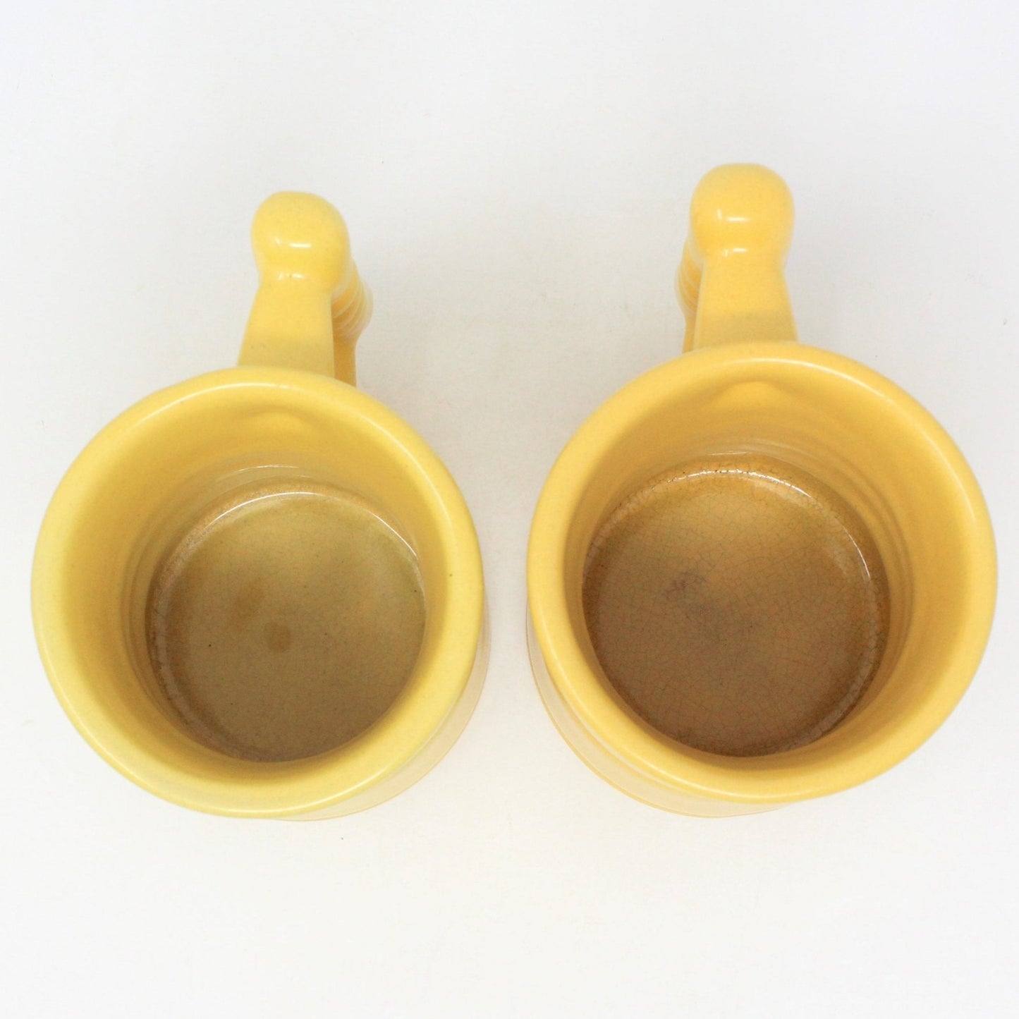 Mugs, Frankoma C3 Autumn Yellow, Red Sapulpa, Set of 2, Vintage