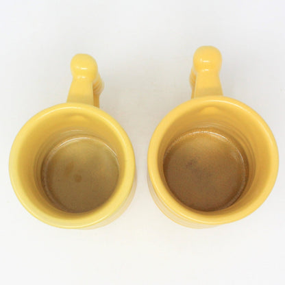 Mugs, Frankoma C3 Autumn Yellow, Red Sapulpa, Set of 2, Vintage