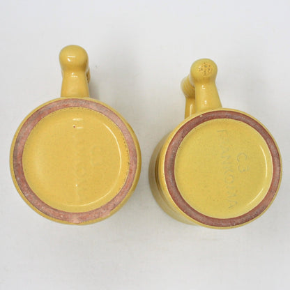 Mugs, Frankoma C3 Autumn Yellow, Red Sapulpa, Set of 2, Vintage