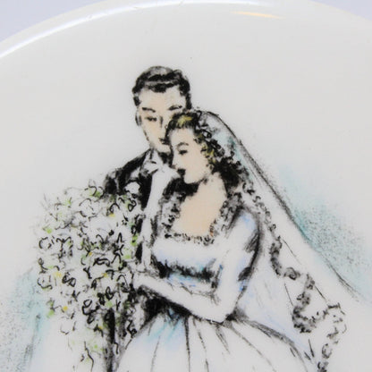 Trivet, Bride & Groom Audrey Burchell, Delano Studios, Vintage, RARE