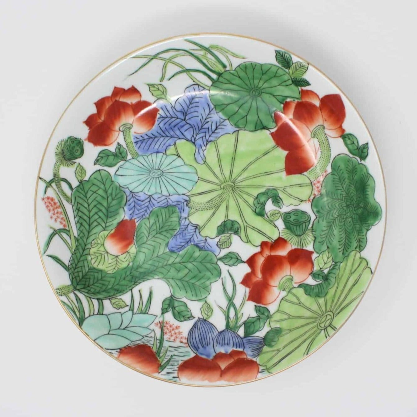 Bowl, Napcoware, Lotus / Water Lilies, Vintage Japan
