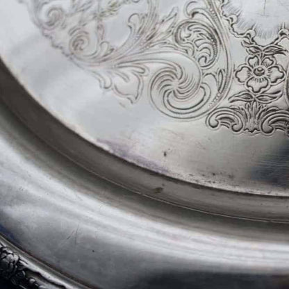 Tray, International Silver, Silverplate, Camille Pattern, Etched, Large Serving Platter, 15", Vintage