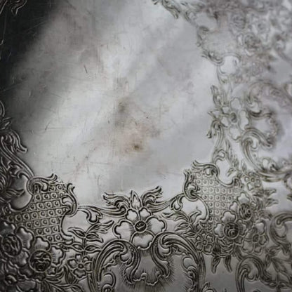 Tray, International Silver, Silverplate, Camille Pattern, Etched, Large Serving Platter, 15", Vintage