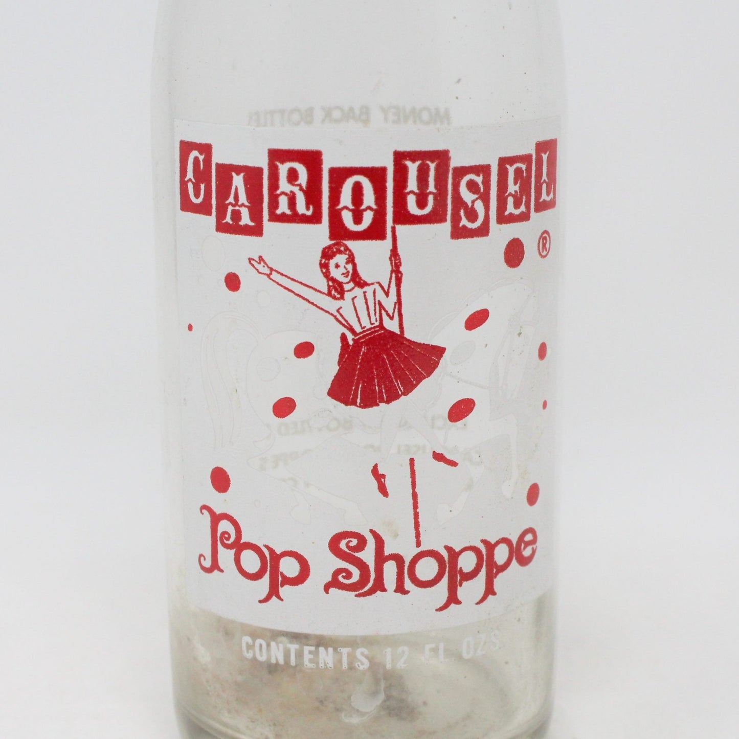 Soda Bottle, Carousel Pop Shoppe, ACL 12oz, Warren, Ohio / Canada, Vintage