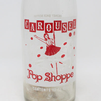 Soda Bottle, Carousel Pop Shoppe, ACL 12oz, Warren, Ohio / Canada, Vintage